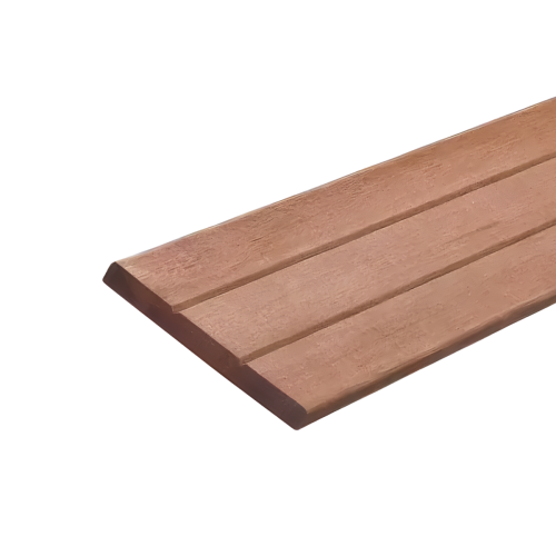 Schuttingplank 15 x 145 mm 2,15 mtr Dubbele V-Groef & Effen Zijde Hardhout Keruing