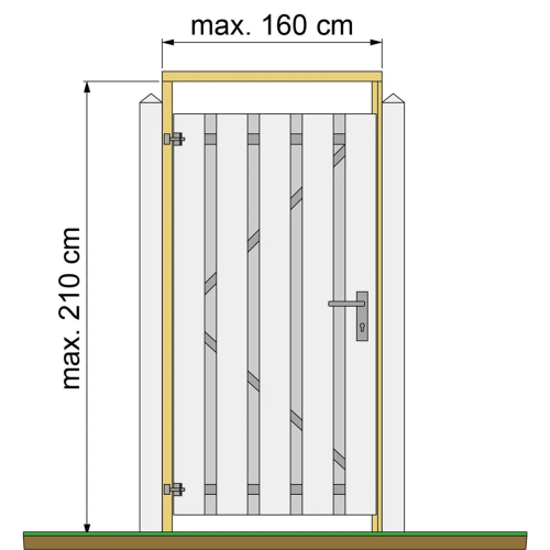 Tuindeurkozijn max 160 cm geschaafd Geïmpregneerd 