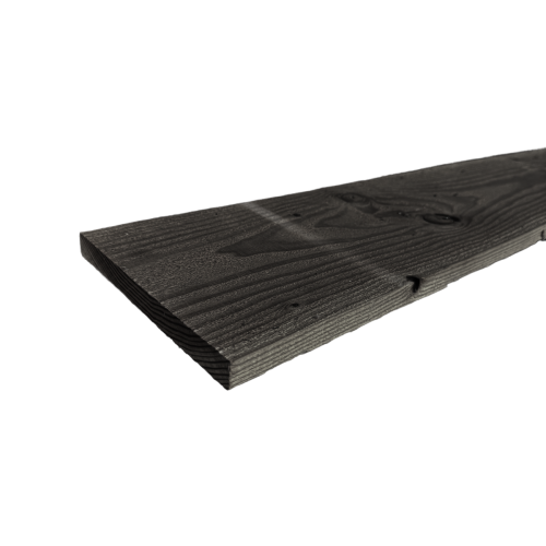 Plank Fijnbezaagd zwart  25 x 250 mm Zwart 4,00 mtr Lariks / Douglas