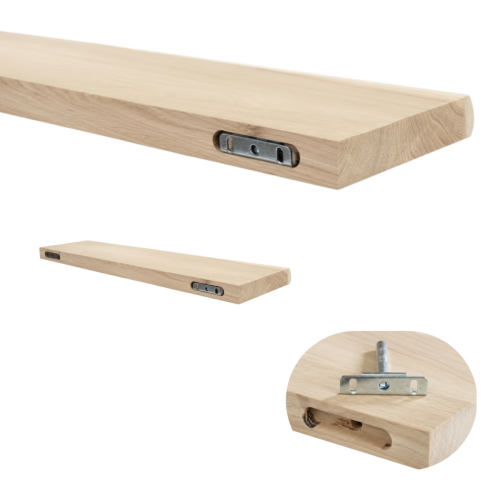 Plank oud eiken afgerond 40mm 1200x250 onbehandeld met blind bevestiging