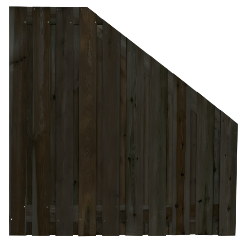 Tuinscherm 21 planks  180/90 x 180 cm Verloopscherm Zwart gespoten