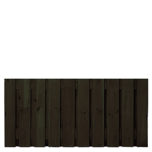 Tuinscherm 21 planks  90 x 180 cm Zwart gespoten