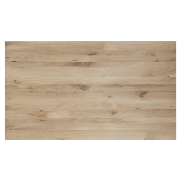 Tafelblad rustiek eiken 2-lange zijden rechte kant 40mm 1400x700 onbehandeld