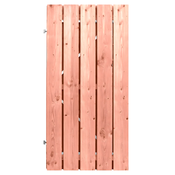 Tuindeur Stalen frame 100 x 190cm, plank 16 x 140 mm Lariks / Douglas