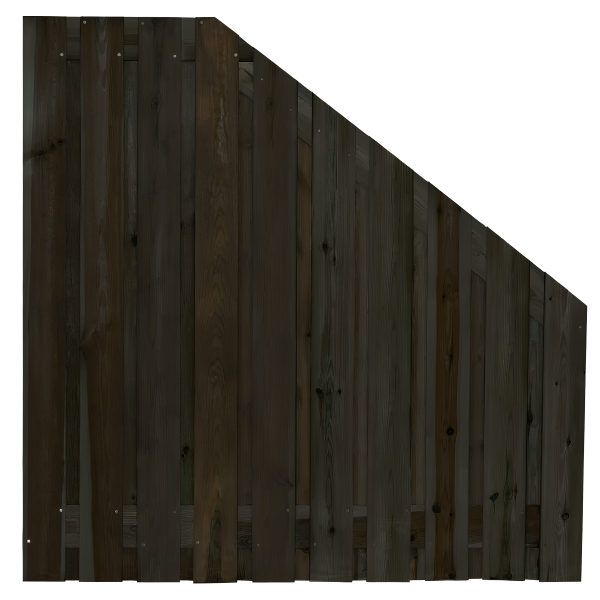 Tuinscherm 21 planks  180/90 x 180 cm Verloopscherm Zwart gespoten