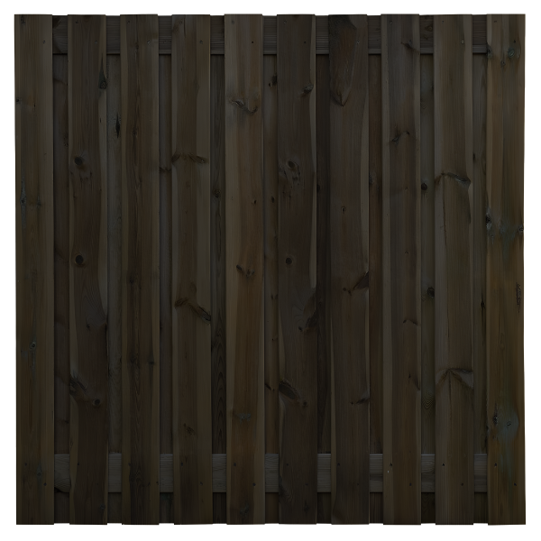 Tuinscherm 21 planks  180 x 180 cm Zwart gespoten