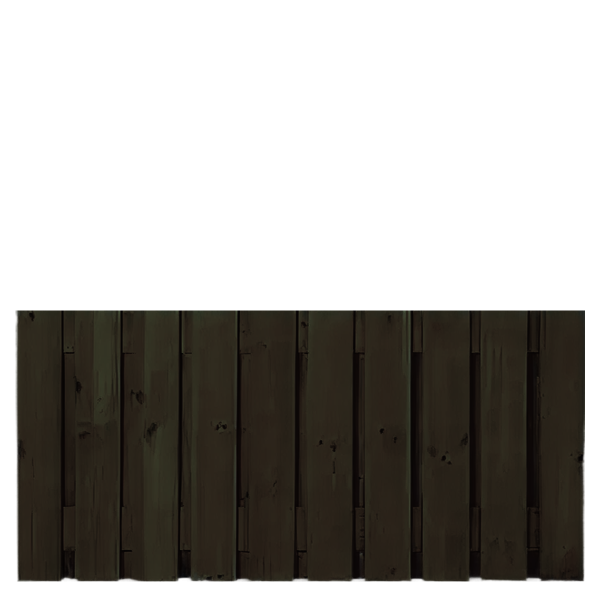 Tuinscherm 21 planks  90 x 180 cm Zwart gespoten